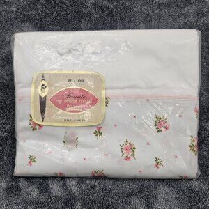 Vintage Penneys One Sheet  floral fine combed percale 81x108 Double Bed A30-1663